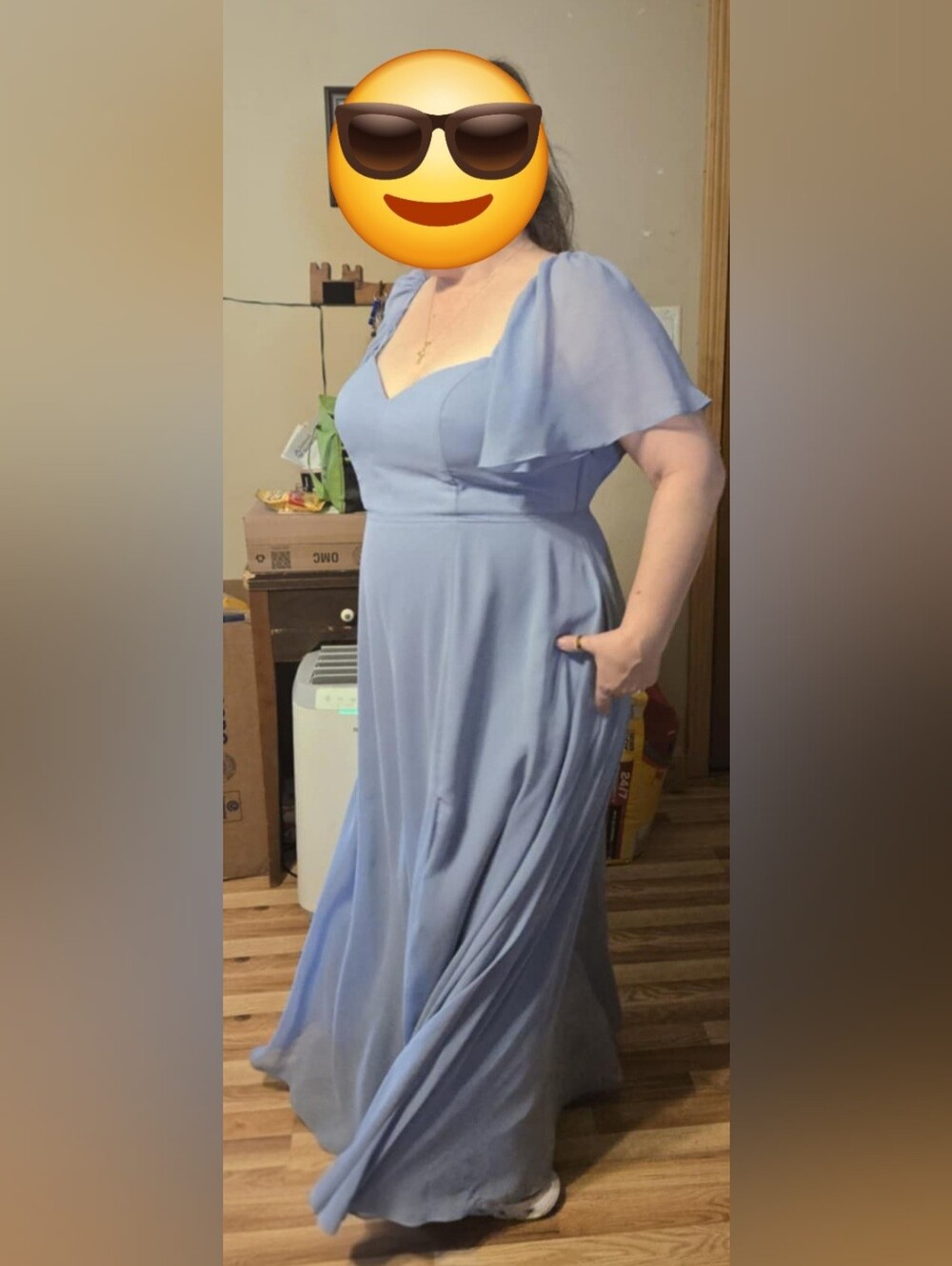 Azazie Chloe Dusty Blue